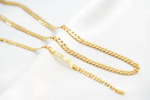 [0–10 Years Old] Lifetime Set – Thick Diamond-Cut Gold Chain & Bracelet for Your Little One
