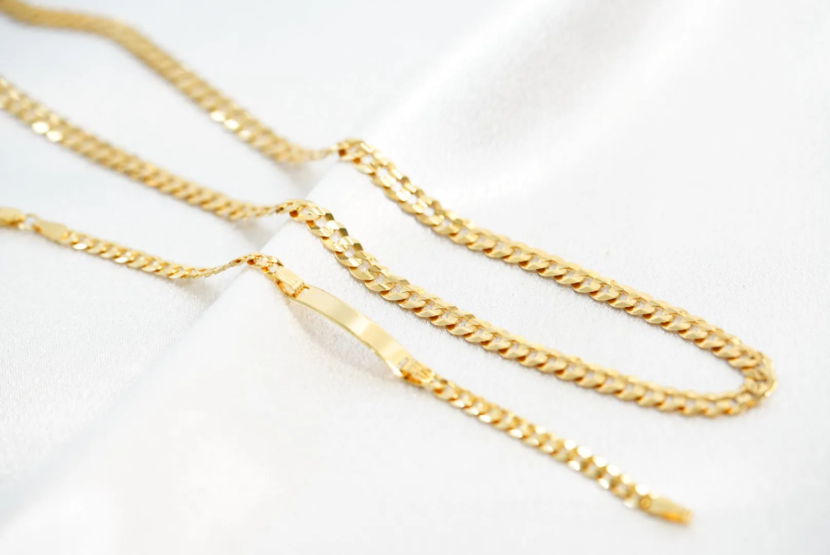 [0–10 Years Old] Lifetime Set – Thick Diamond-Cut Gold Chain & Bracelet for Your Little One