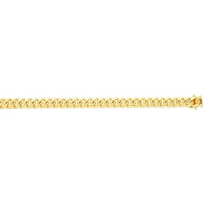 14kt Gold 9 inches Yellow Finish 8.5mm New Miami Cuban Bracelet with Box Clasp