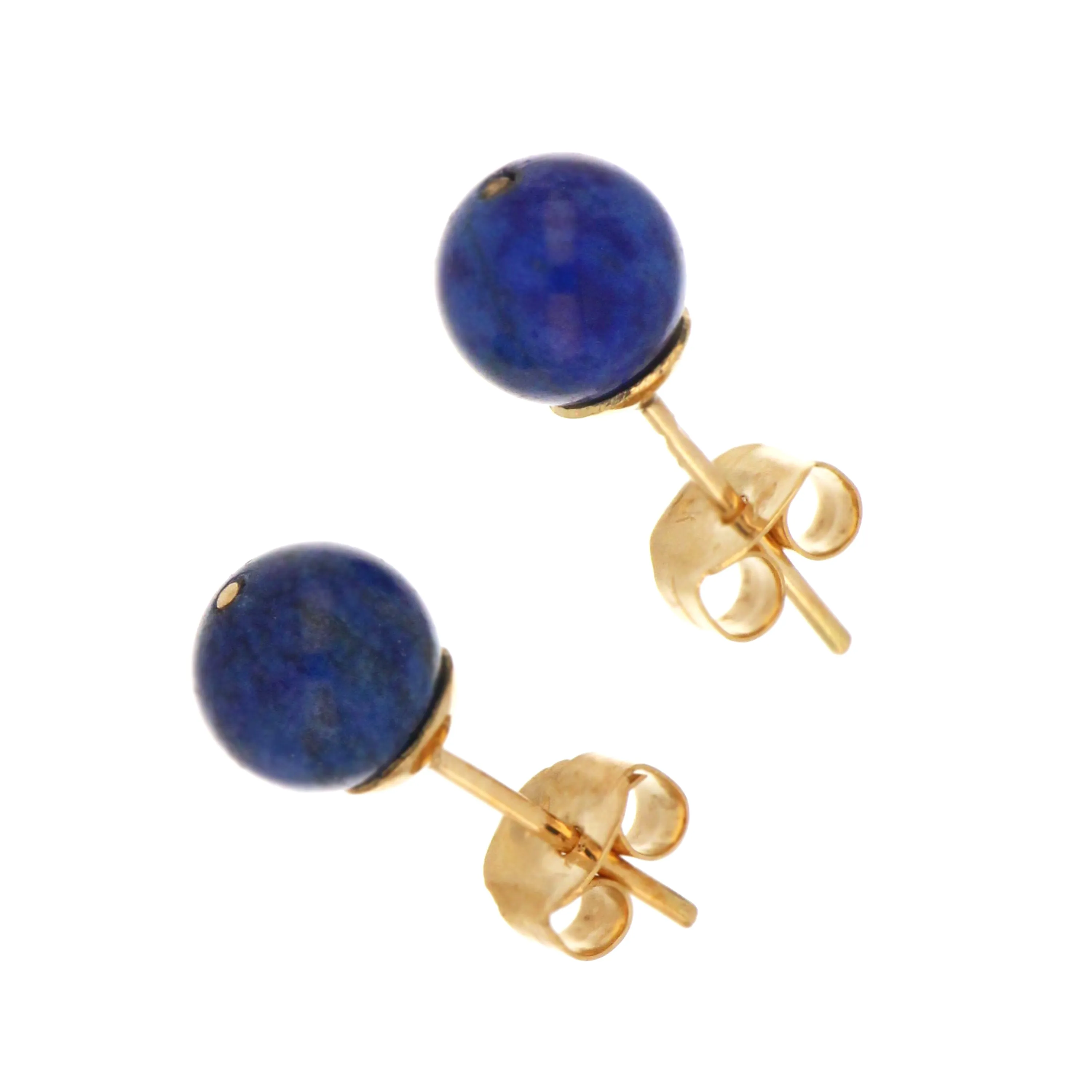 14kt Yellow Gold Lapis Lazuli Bead Earring