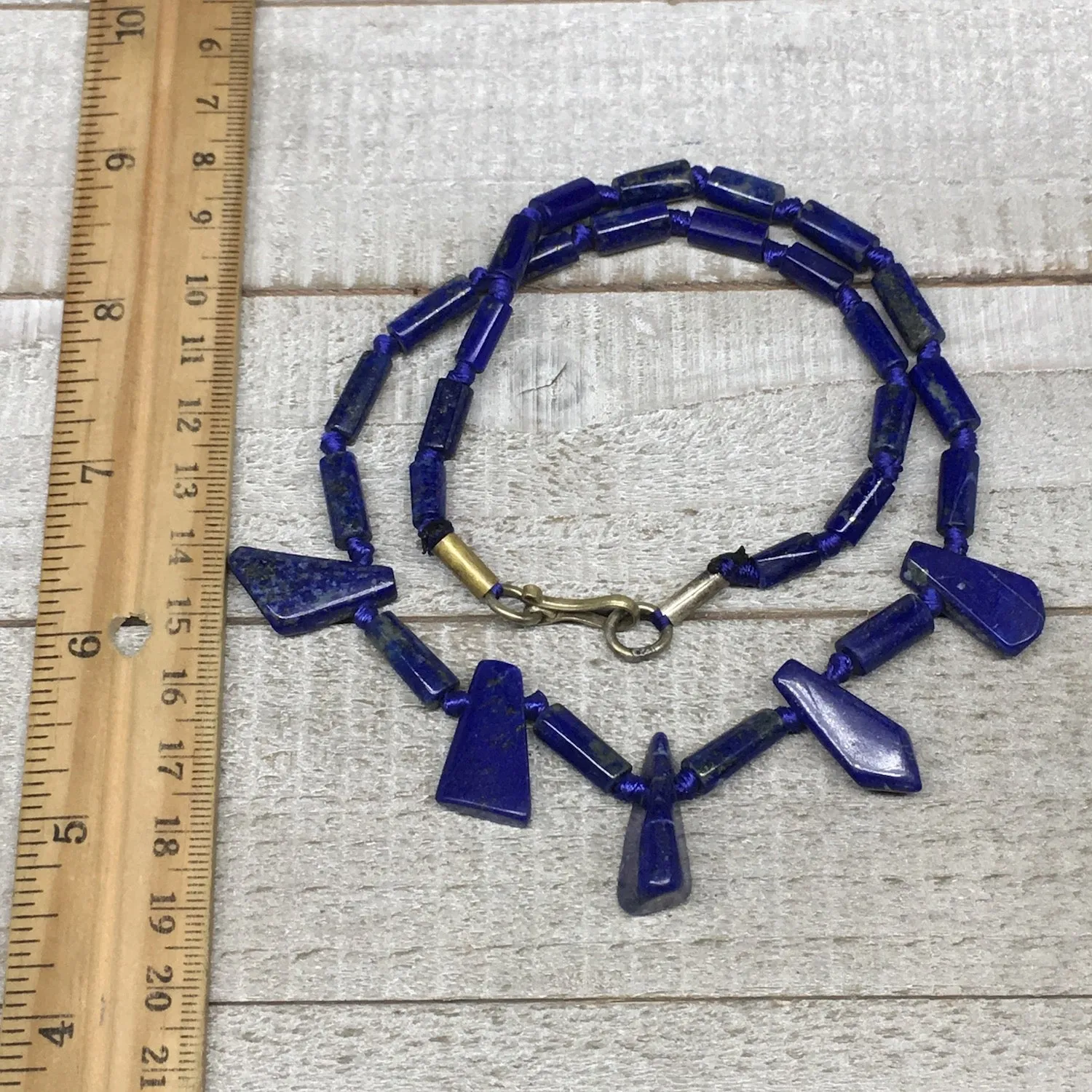 30.1g, 9mm-25mm Natural Lapis Lazuli Polished Tube Beads Strand,31 Beads,LPB248