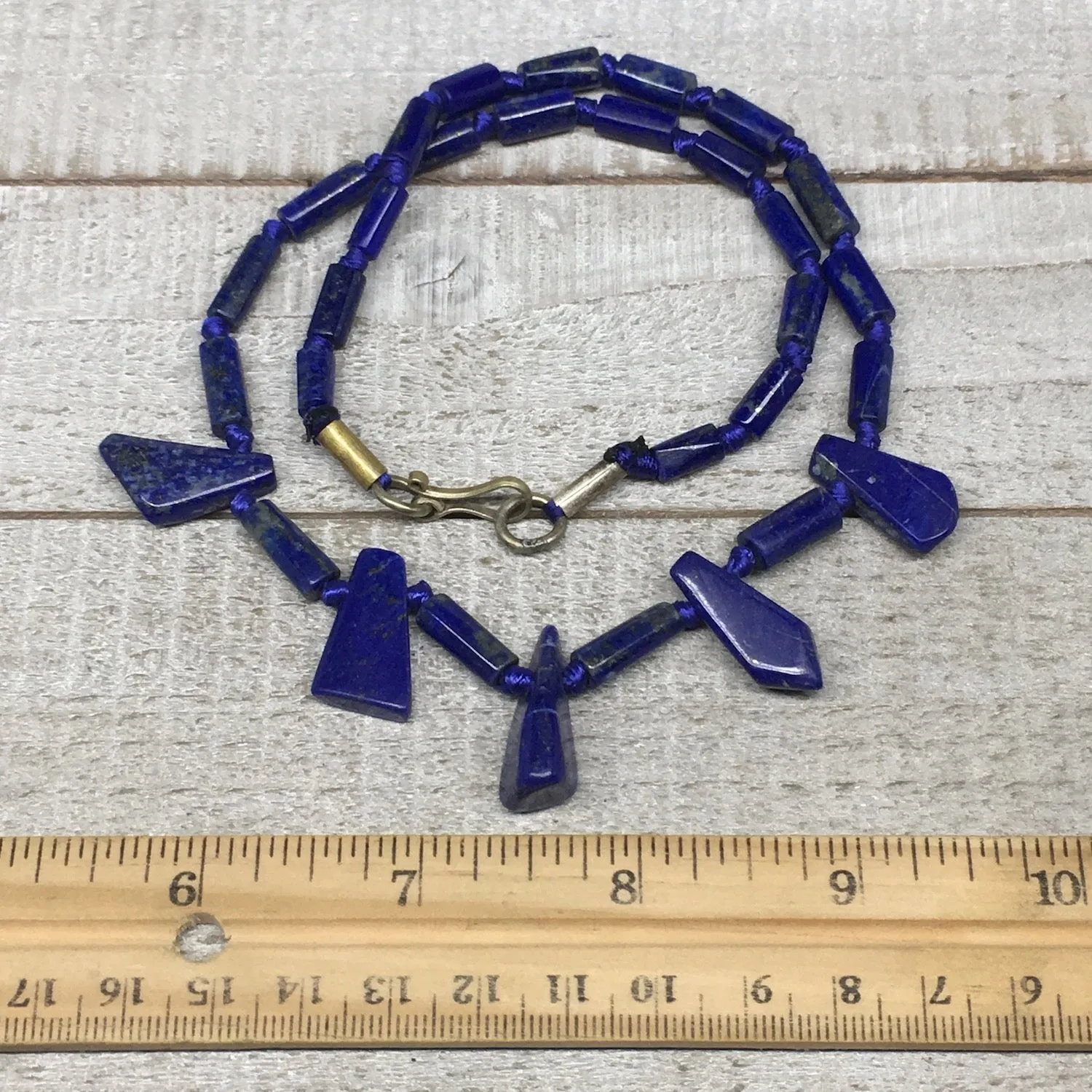 30.1g, 9mm-25mm Natural Lapis Lazuli Polished Tube Beads Strand,31 Beads,LPB248