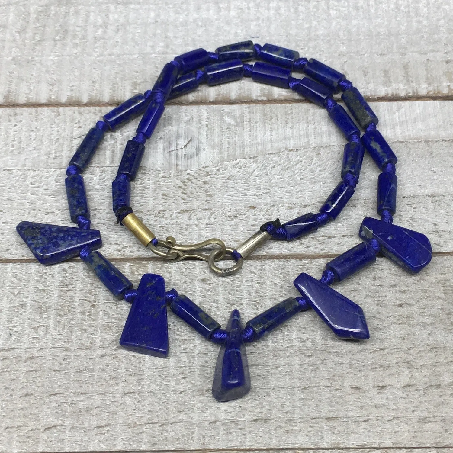 30.1g, 9mm-25mm Natural Lapis Lazuli Polished Tube Beads Strand,31 Beads,LPB248