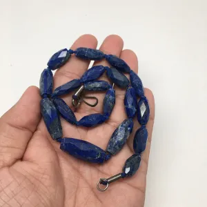 39.1 Grams 100% NATURAL Faceted Lapis Lazuli Beads Strand from Afghanistan, FB06