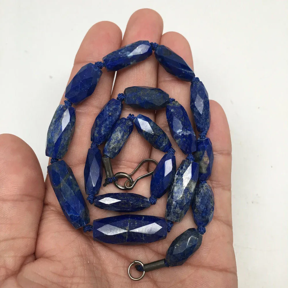 39.1 Grams 100% NATURAL Faceted Lapis Lazuli Beads Strand from Afghanistan, FB06