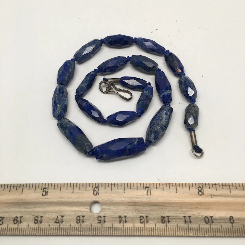 39.1 Grams 100% NATURAL Faceted Lapis Lazuli Beads Strand from Afghanistan, FB06