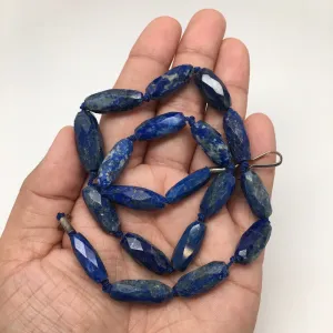 41.5 Grams 100% NATURAL Faceted Lapis Lazuli Beads Strand from Afghanistan, FB04