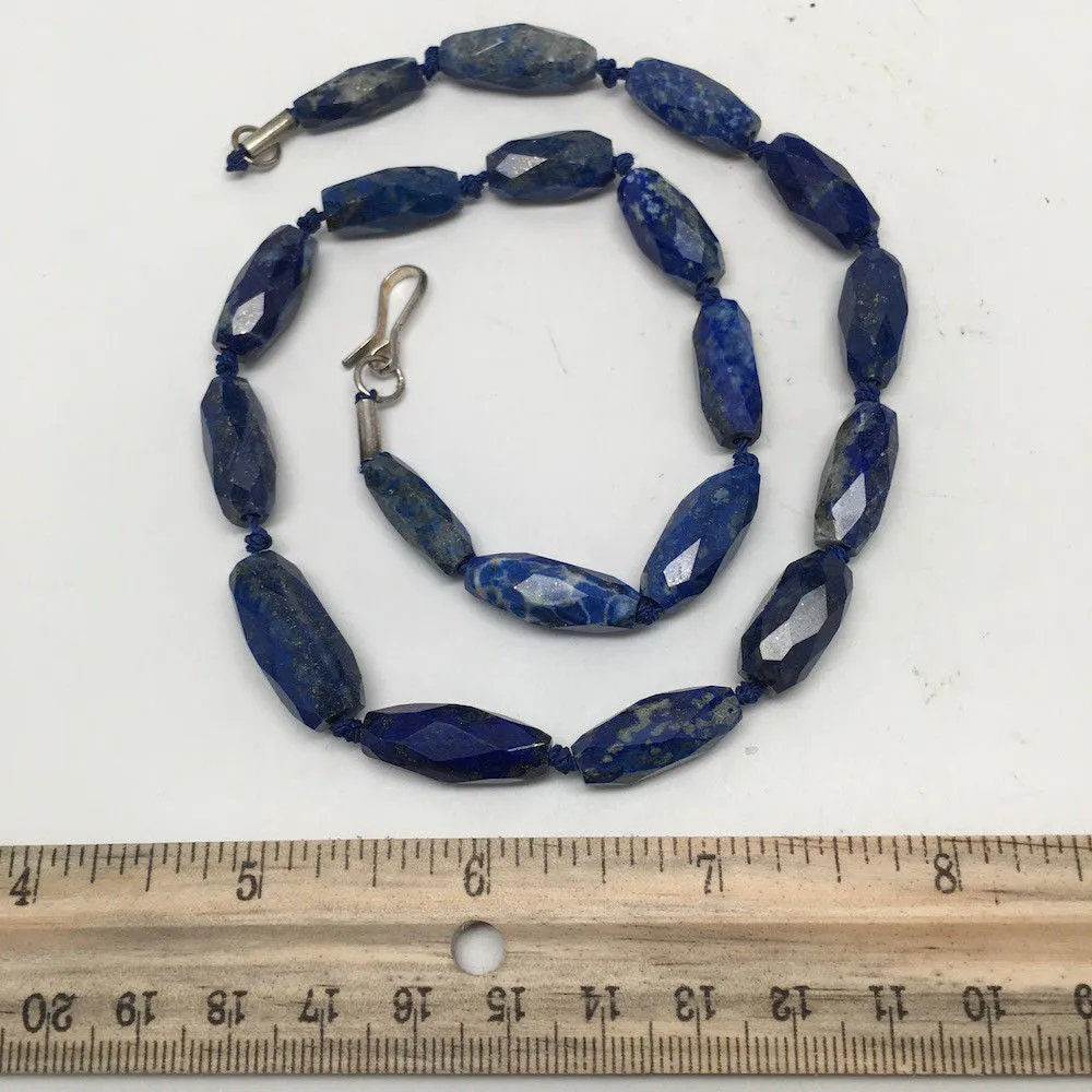 41.5 Grams 100% NATURAL Faceted Lapis Lazuli Beads Strand from Afghanistan, FB04