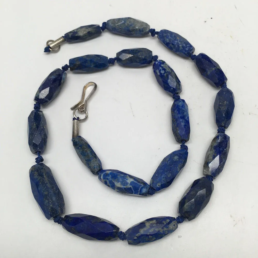 41.5 Grams 100% NATURAL Faceted Lapis Lazuli Beads Strand from Afghanistan, FB04