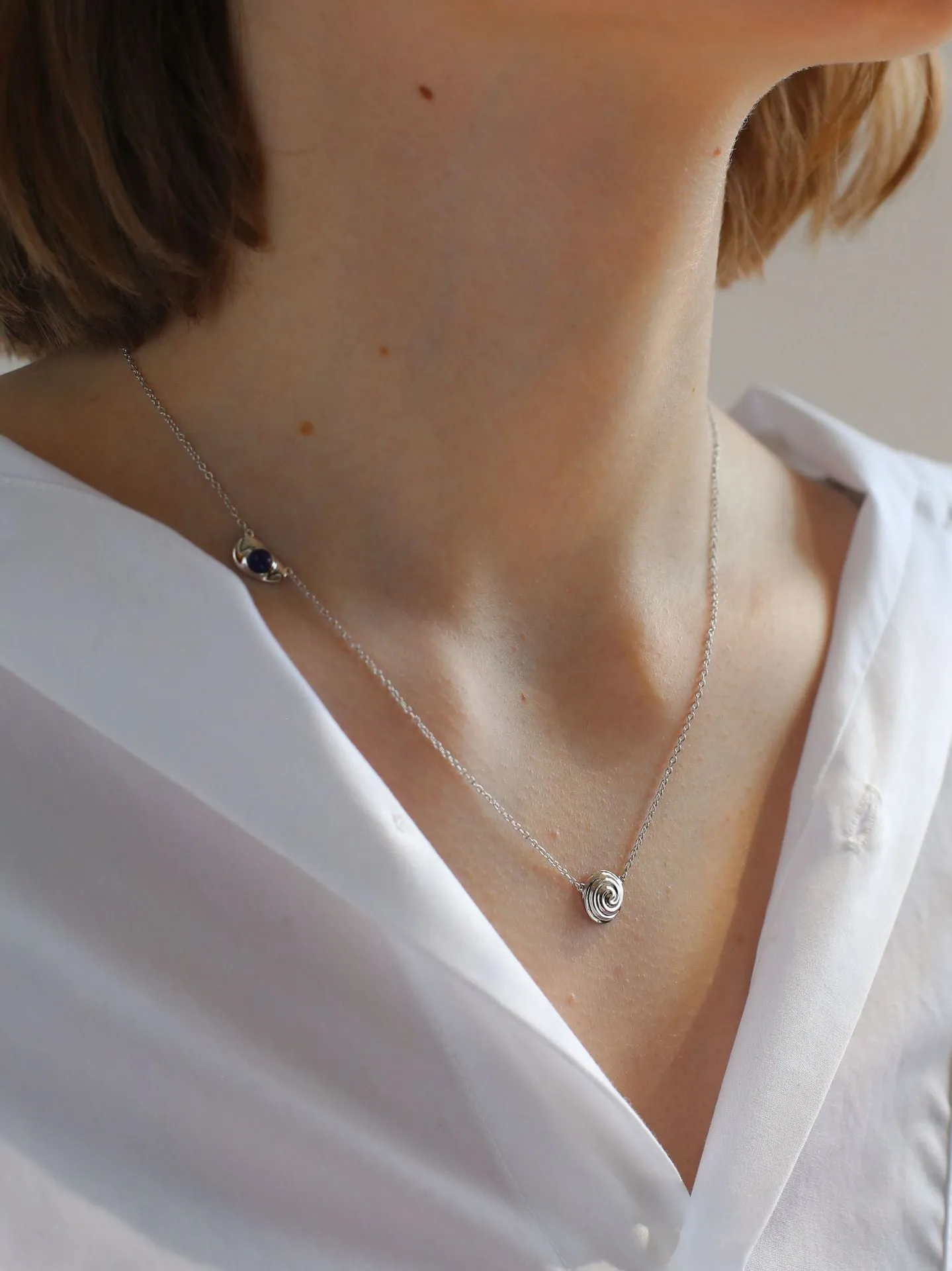 925 Silver Pea Lapis Lazuli Necklace