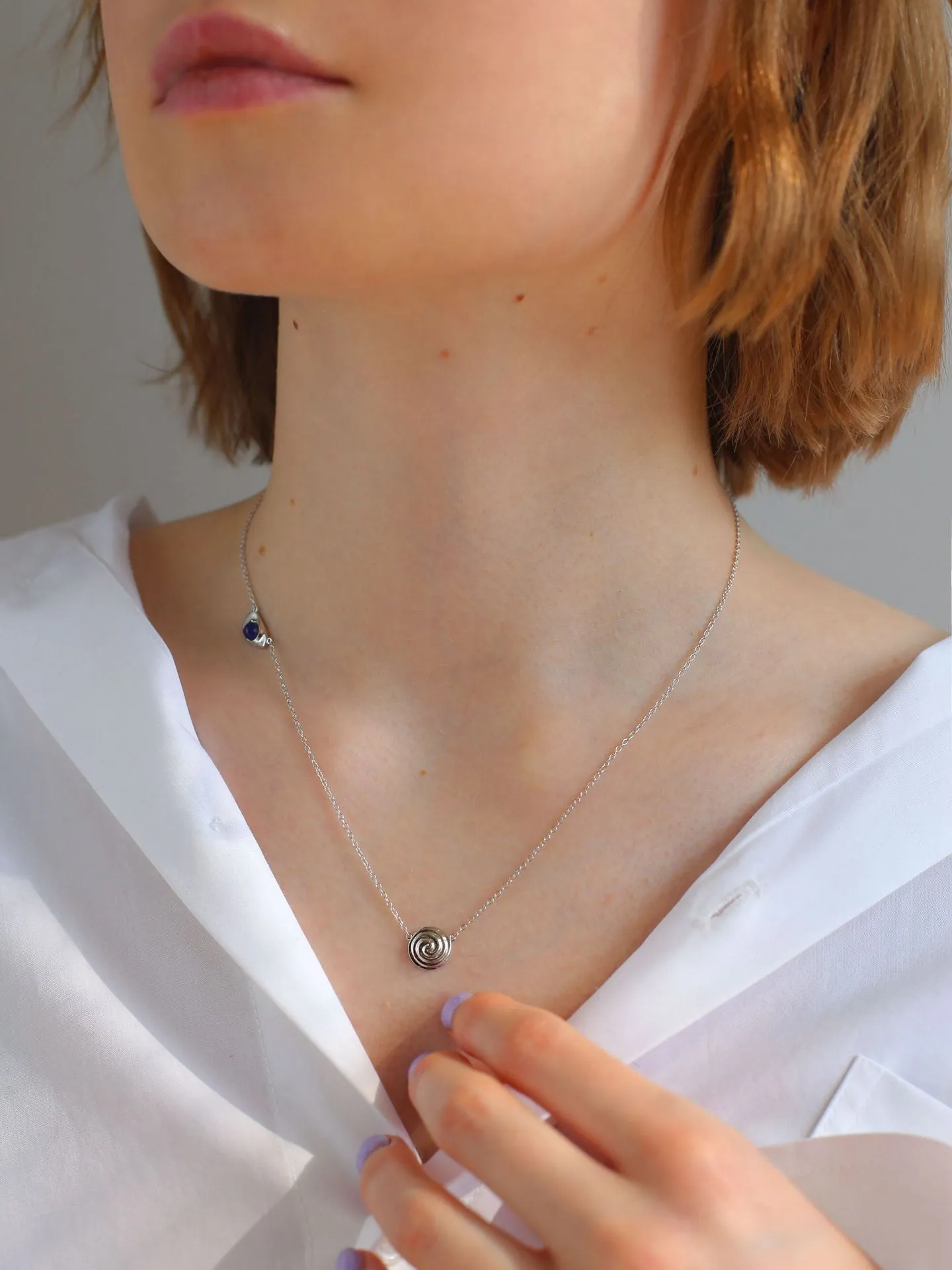 925 Silver Pea Lapis Lazuli Necklace