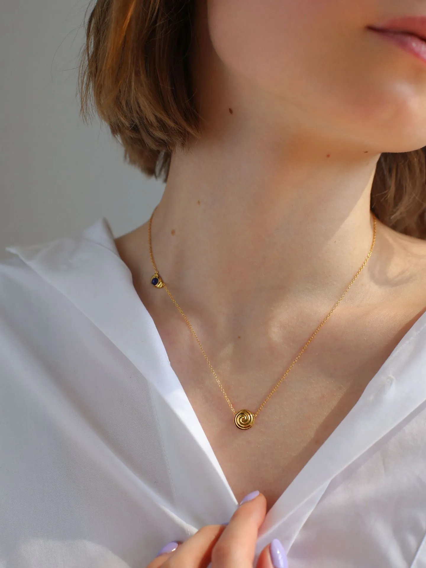 925 Silver Pea Lapis Lazuli Necklace