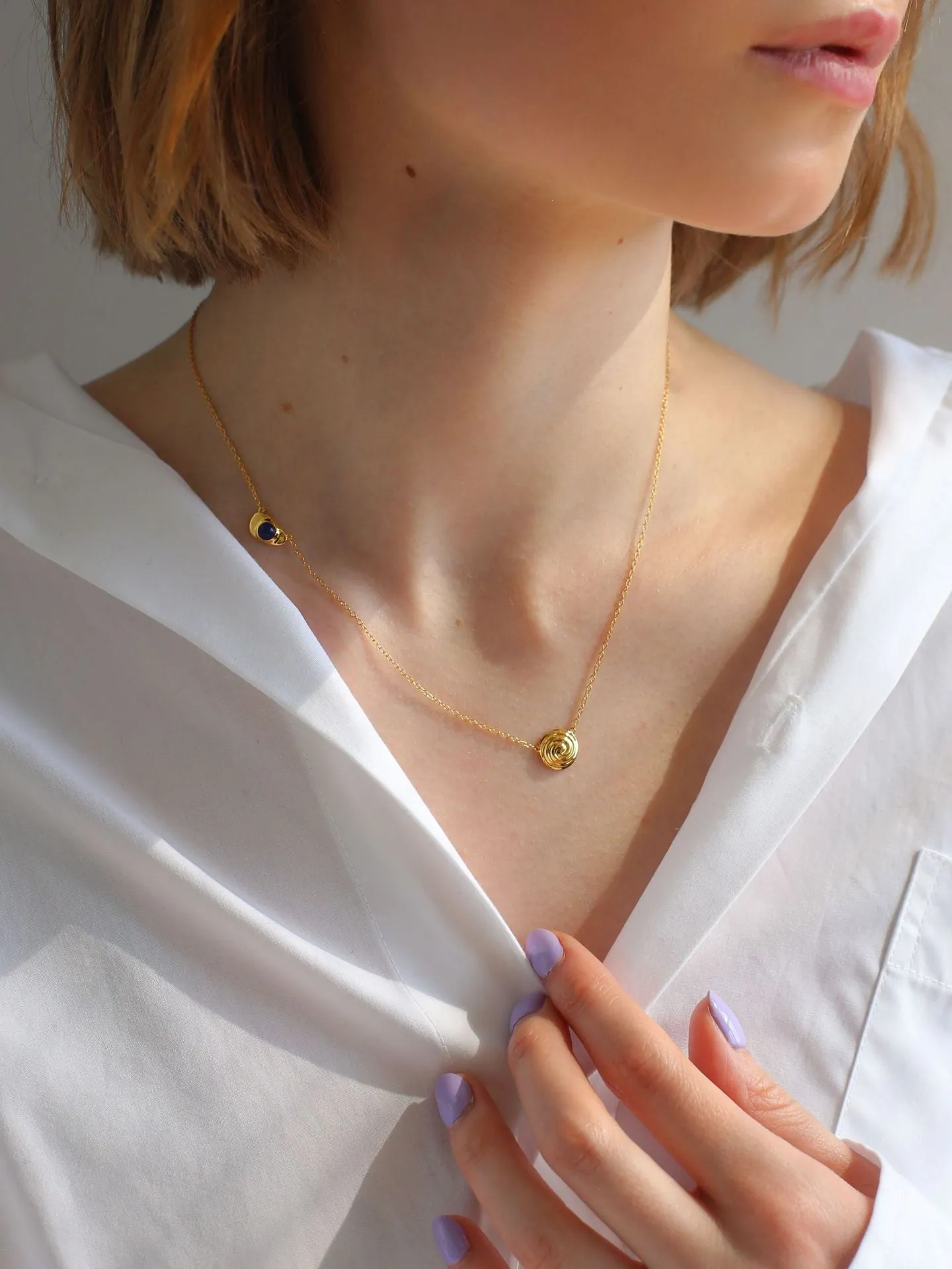 925 Silver Pea Lapis Lazuli Necklace