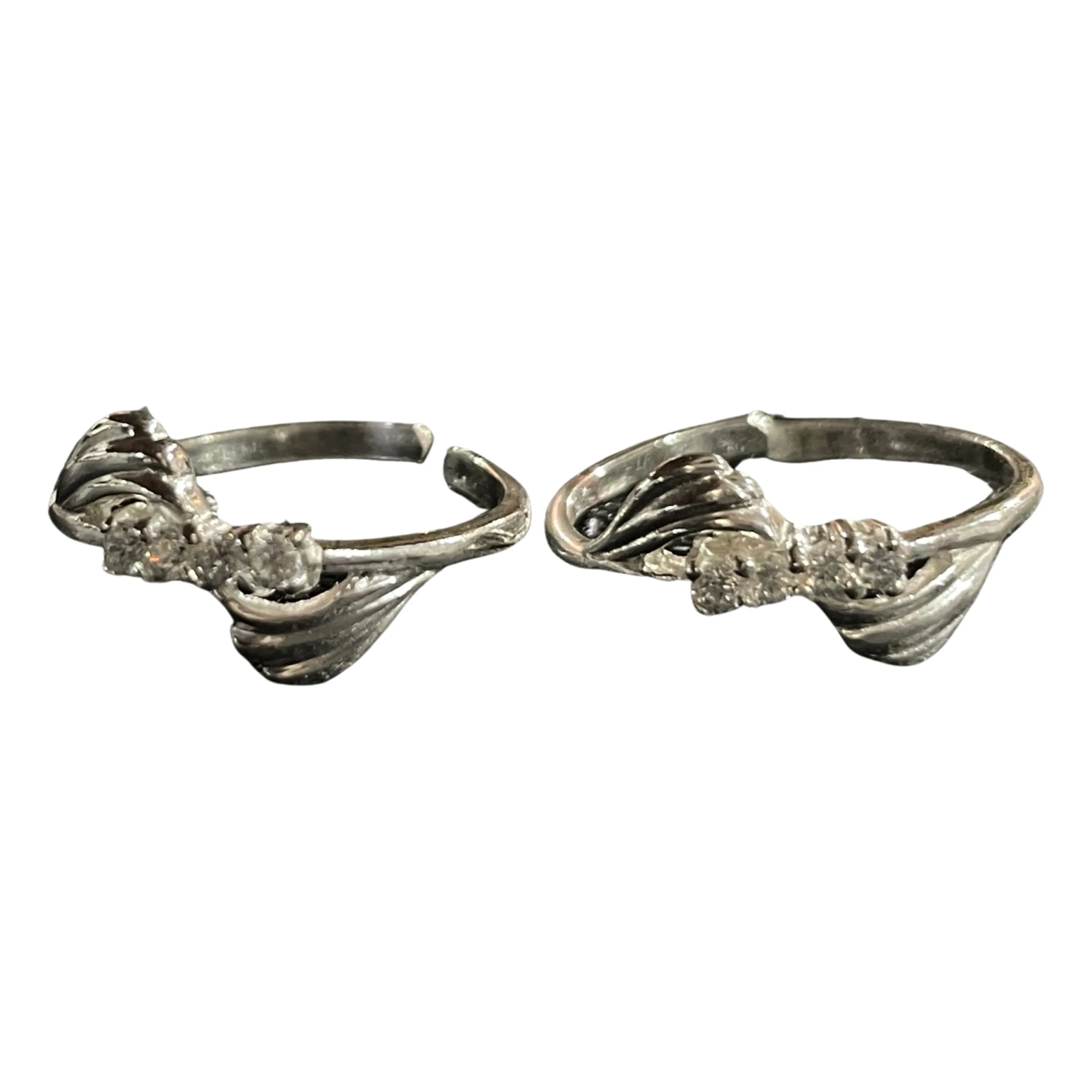 925 Sterling Silver CZ Toe-rings - Design #08