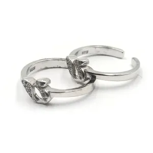 925 Sterling Silver CZ Toe-rings - Design #14