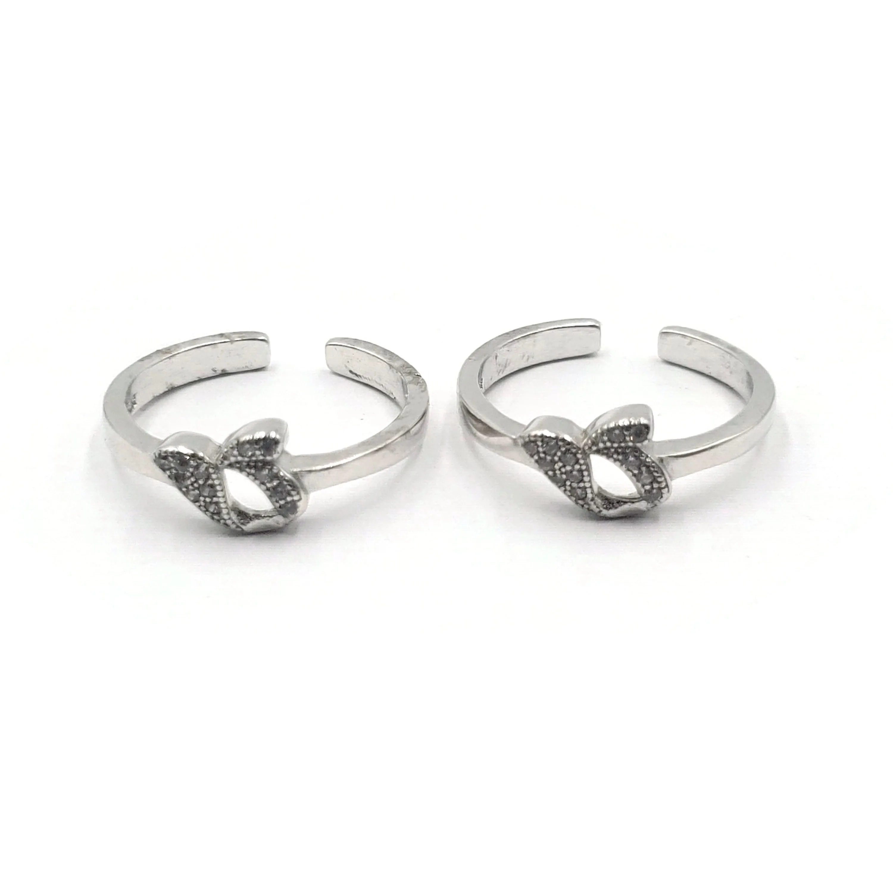 925 Sterling Silver CZ Toe-rings - Design #14