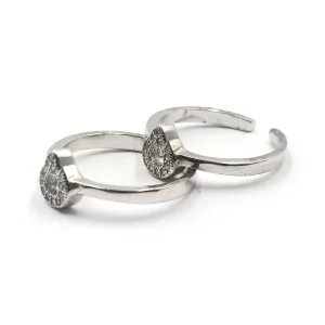 925 Sterling Silver CZ Toe-rings - Design #18