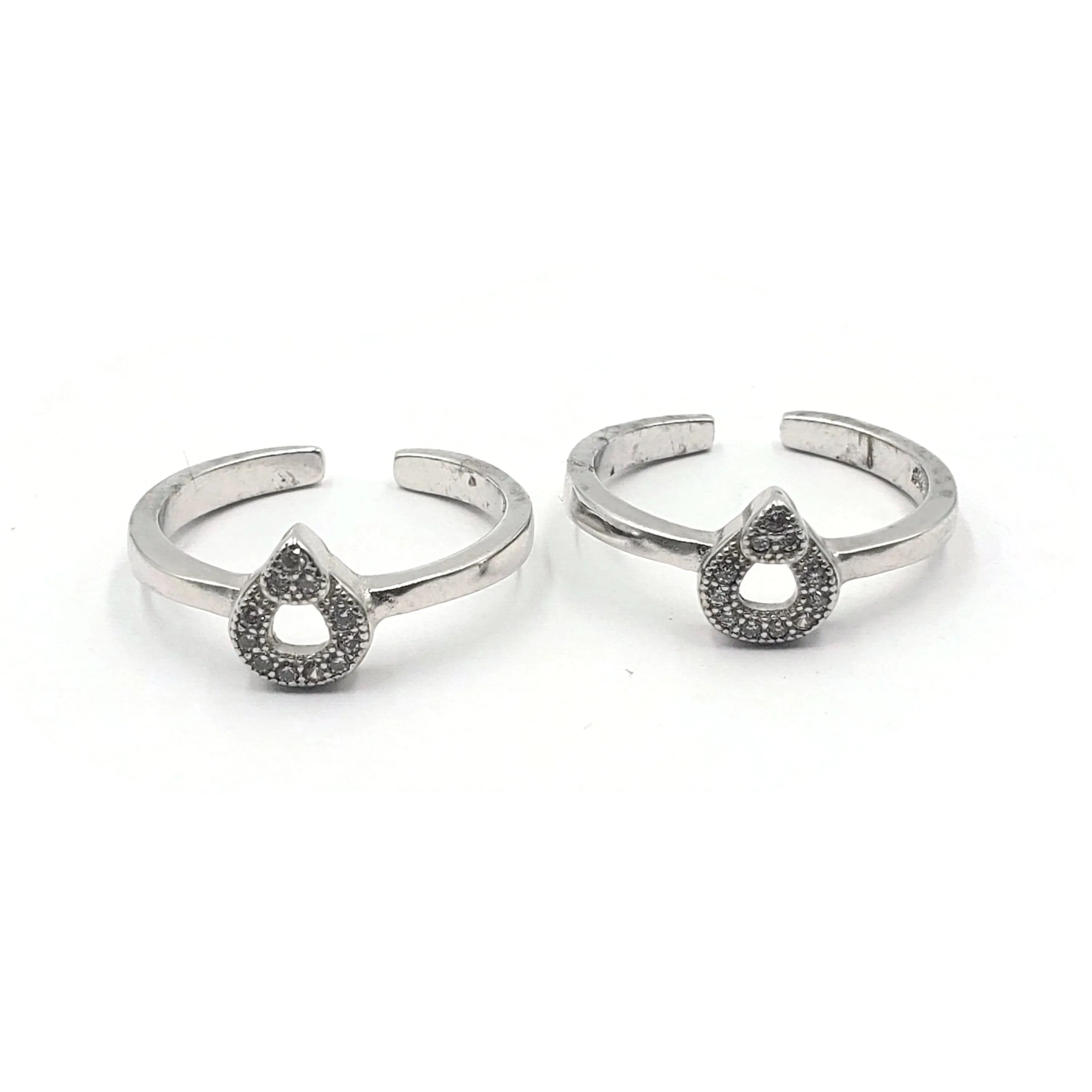 925 Sterling Silver CZ Toe-rings - Design #18