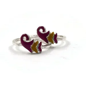 925 Sterling Silver Enamel Toe-rings - Design #02