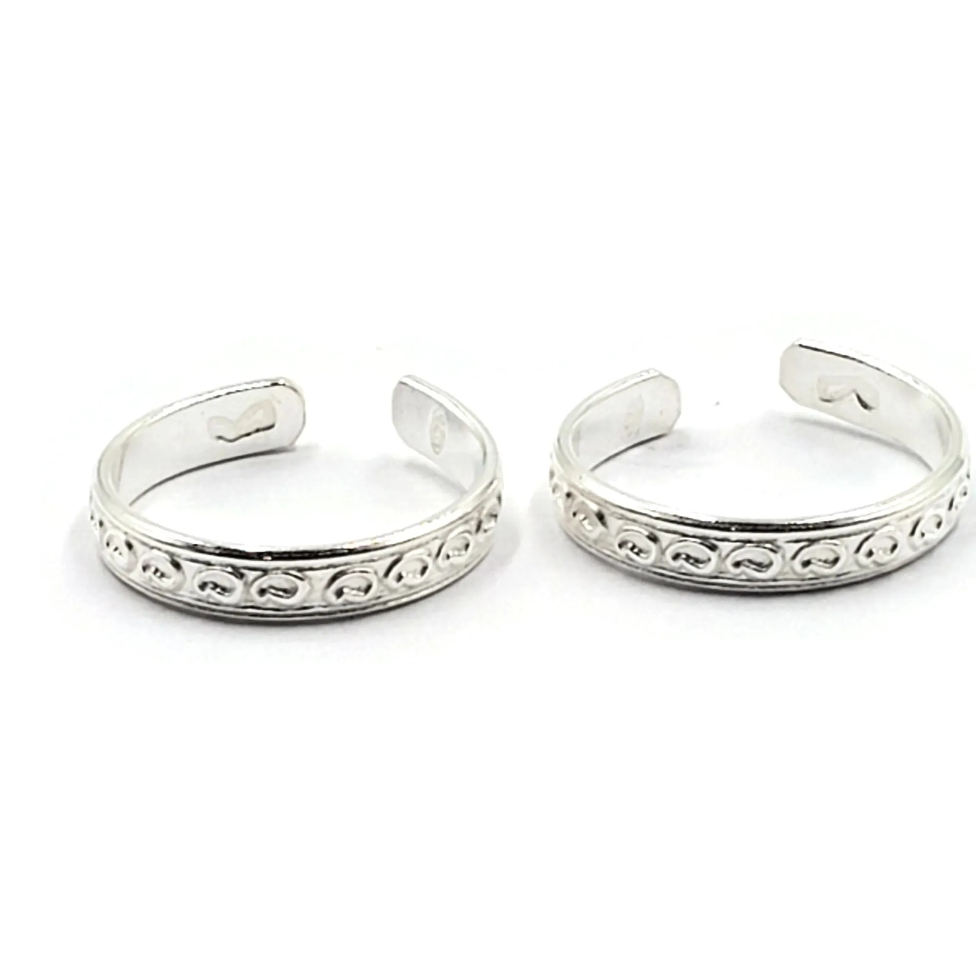 925 Sterling Silver Multicolor Toe-rings - Design #29