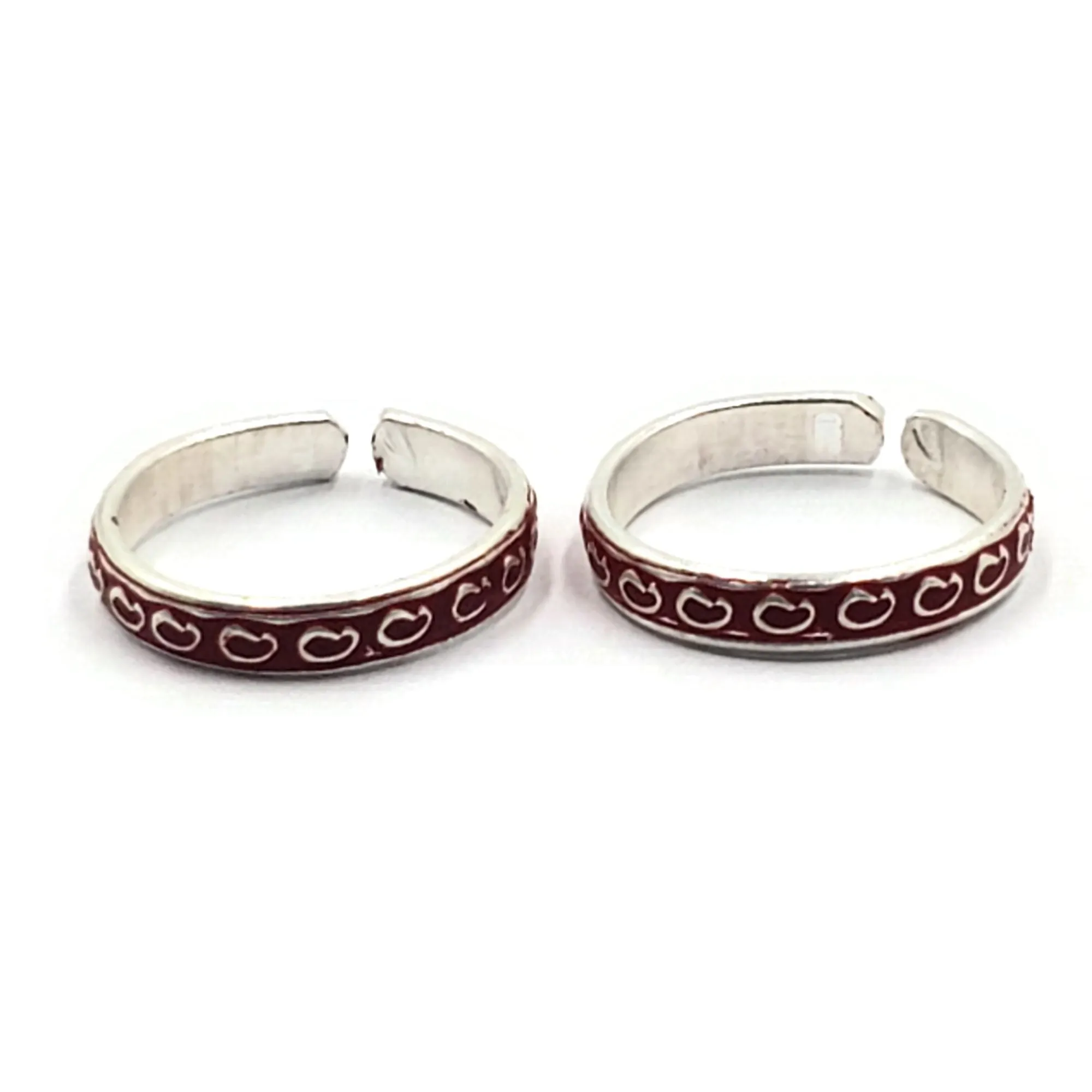 925 Sterling Silver Multicolor Toe-rings - Design #29