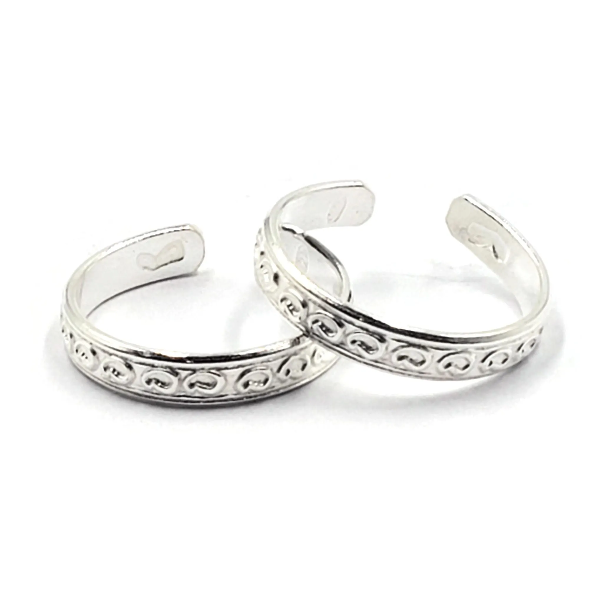 925 Sterling Silver Multicolor Toe-rings - Design #29
