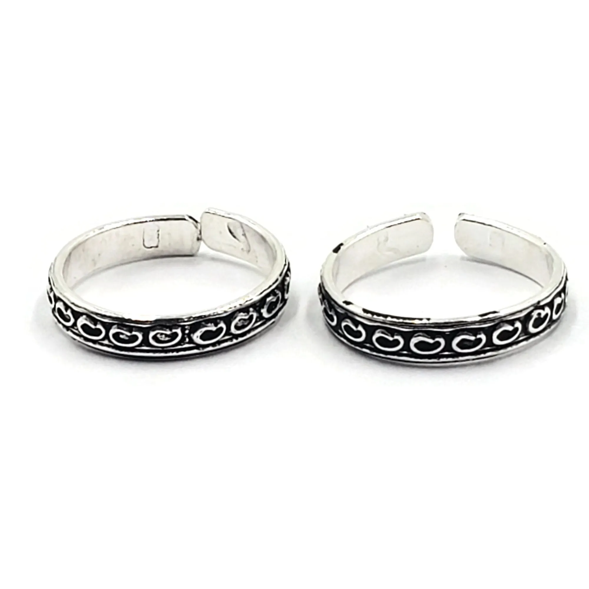 925 Sterling Silver Multicolor Toe-rings - Design #29