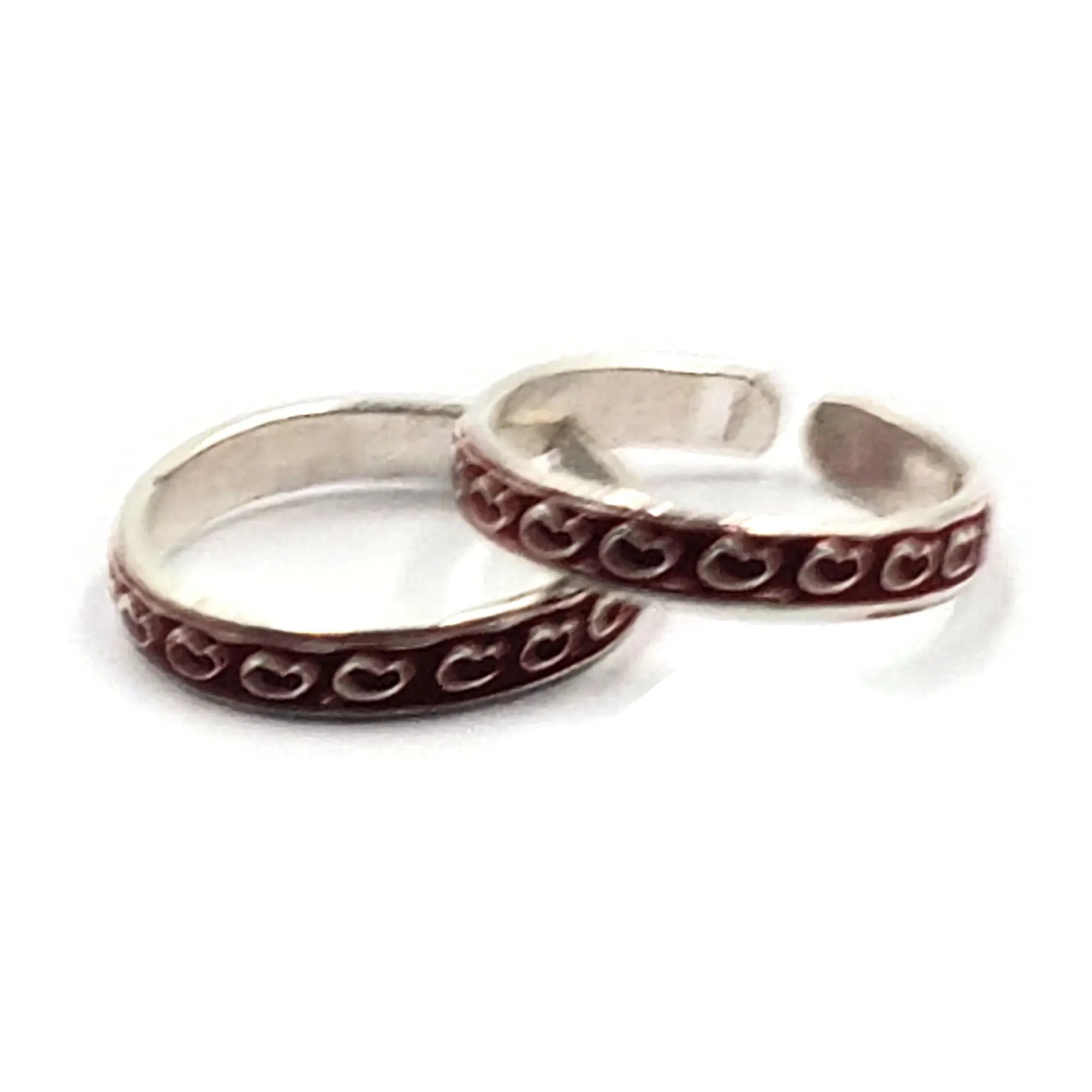 925 Sterling Silver Multicolor Toe-rings - Design #29