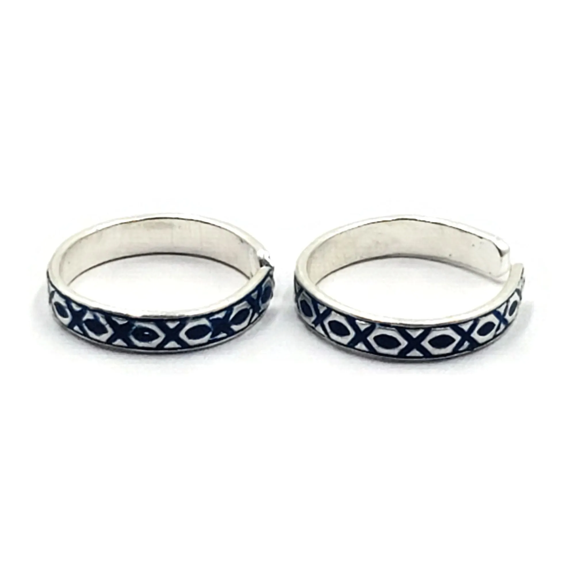 925 Sterling Silver Multicolor Toe-rings - Design #32