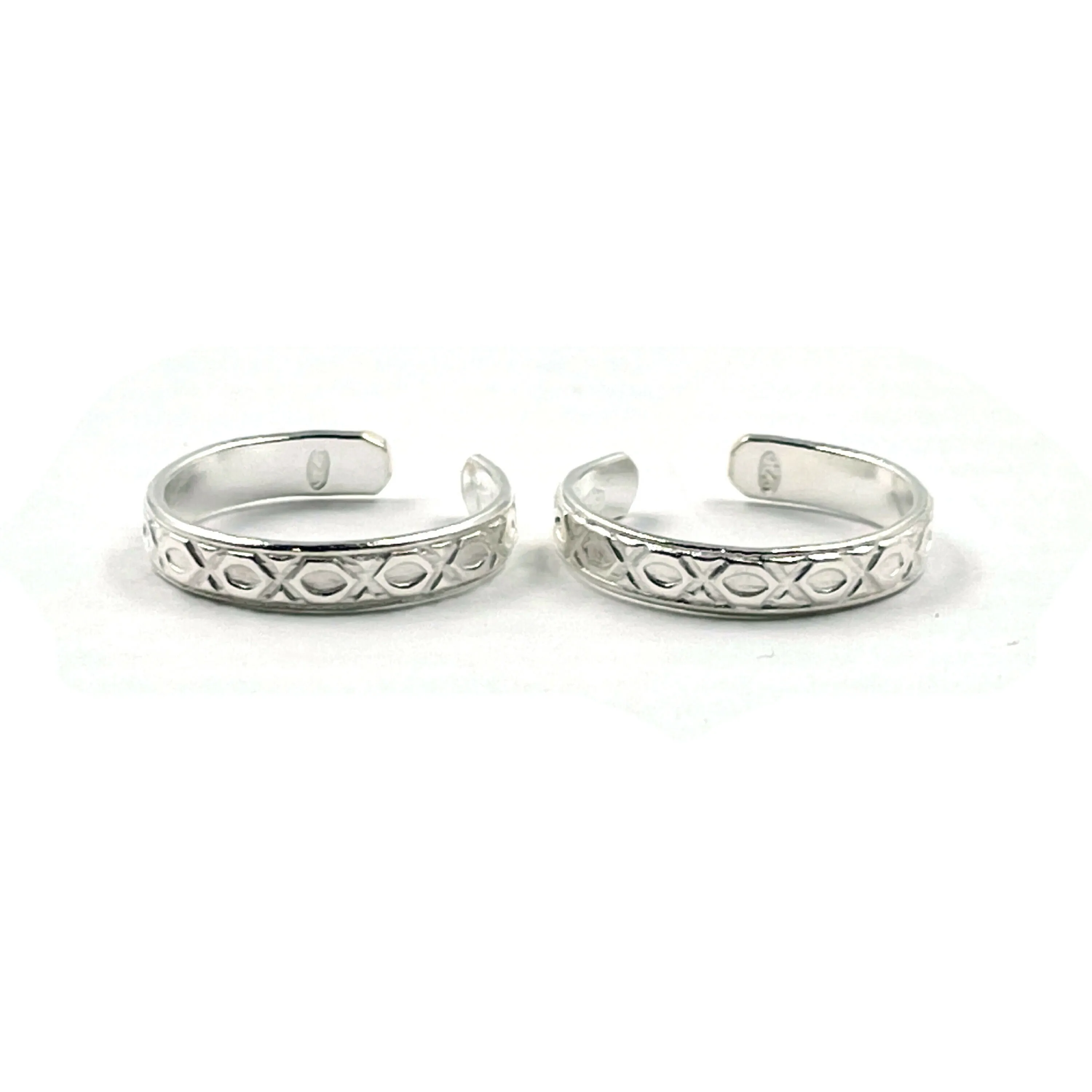 925 Sterling Silver Multicolor Toe-rings - Design #32