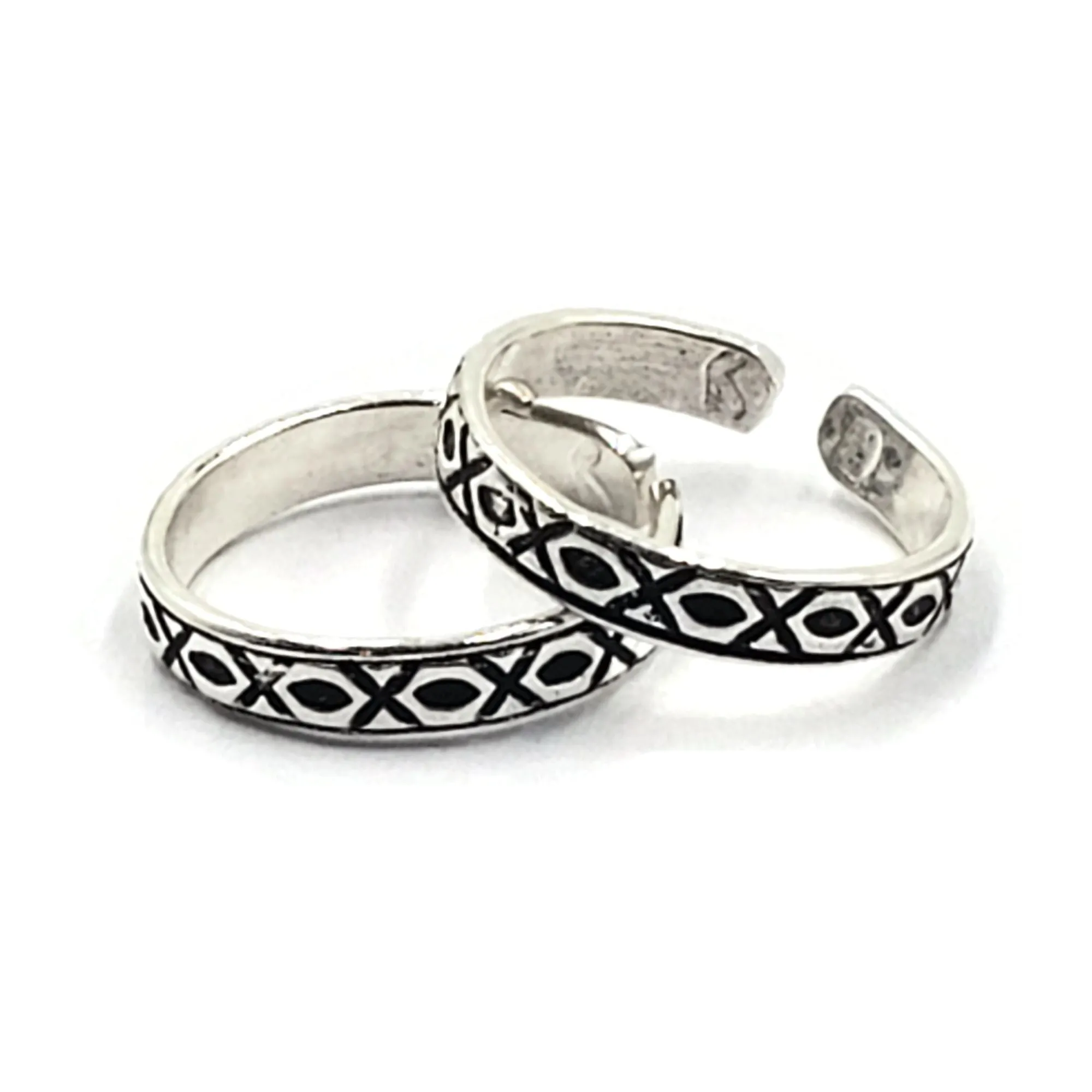 925 Sterling Silver Multicolor Toe-rings - Design #32