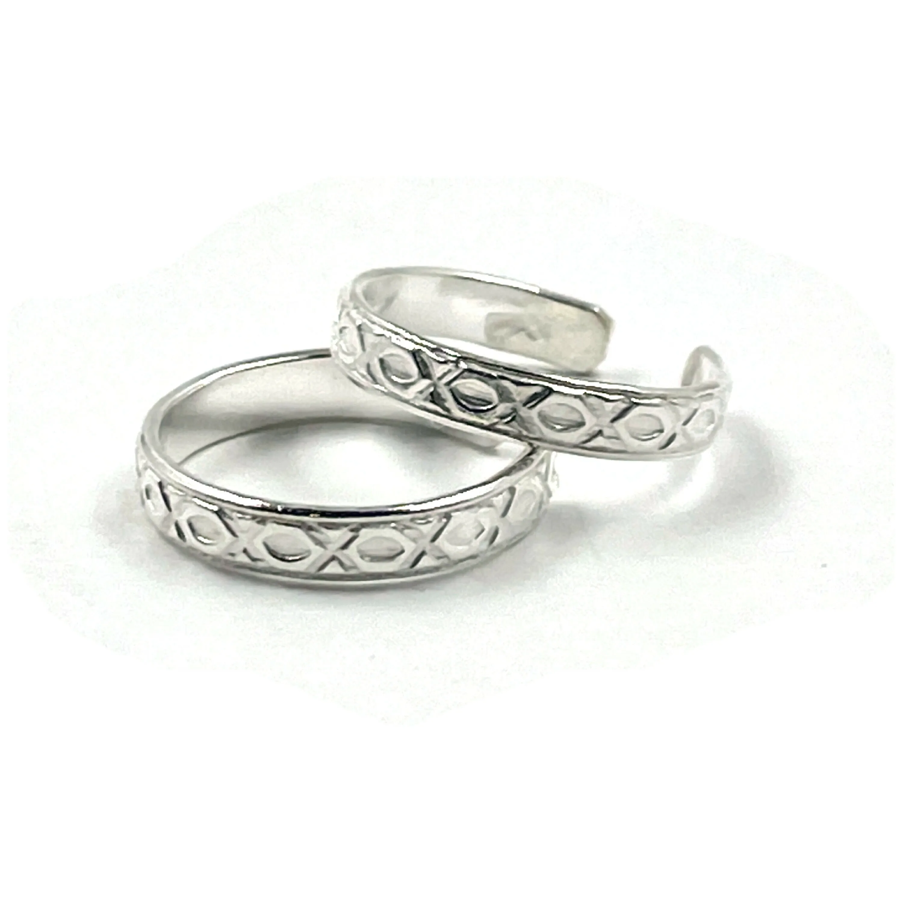 925 Sterling Silver Multicolor Toe-rings - Design #32