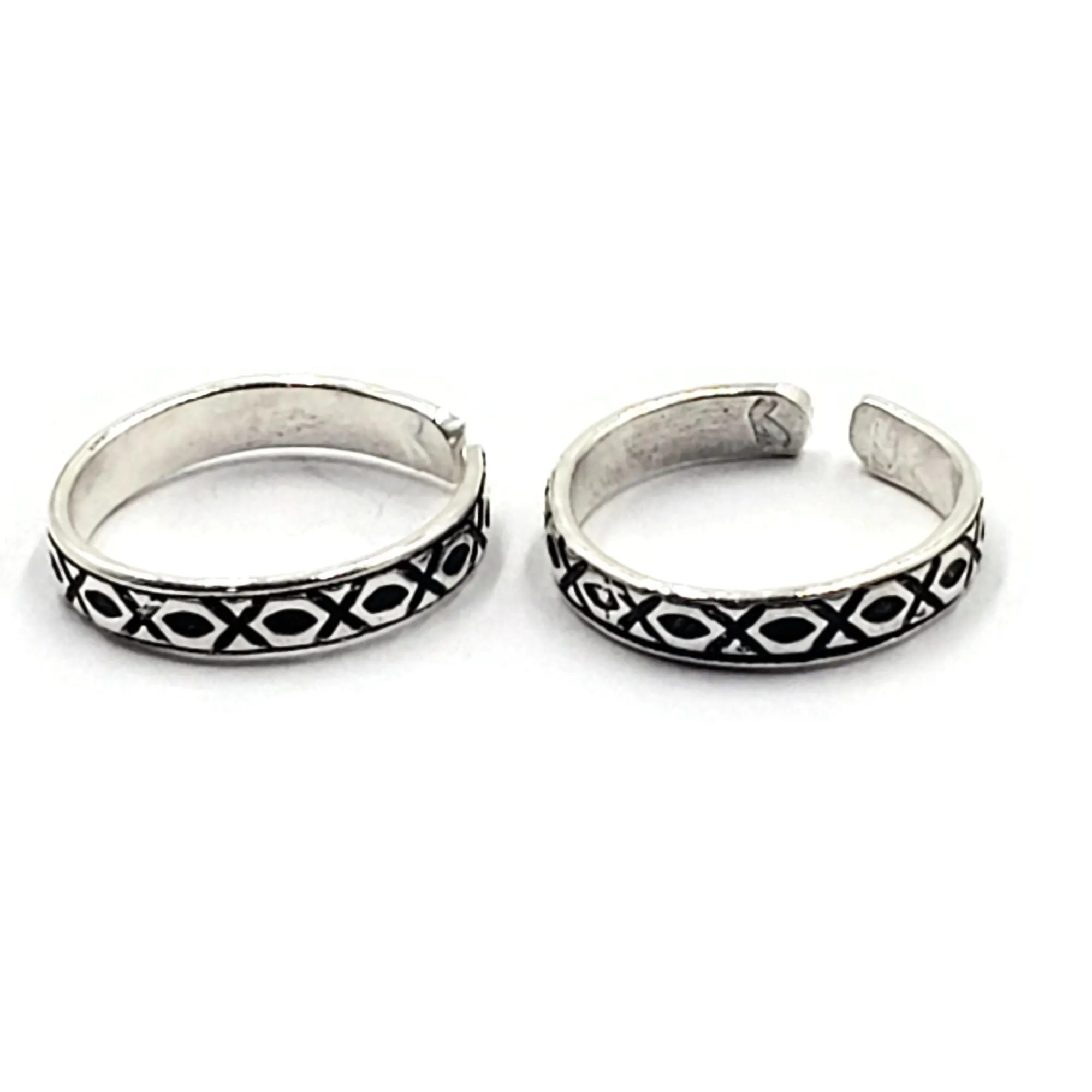 925 Sterling Silver Multicolor Toe-rings - Design #32