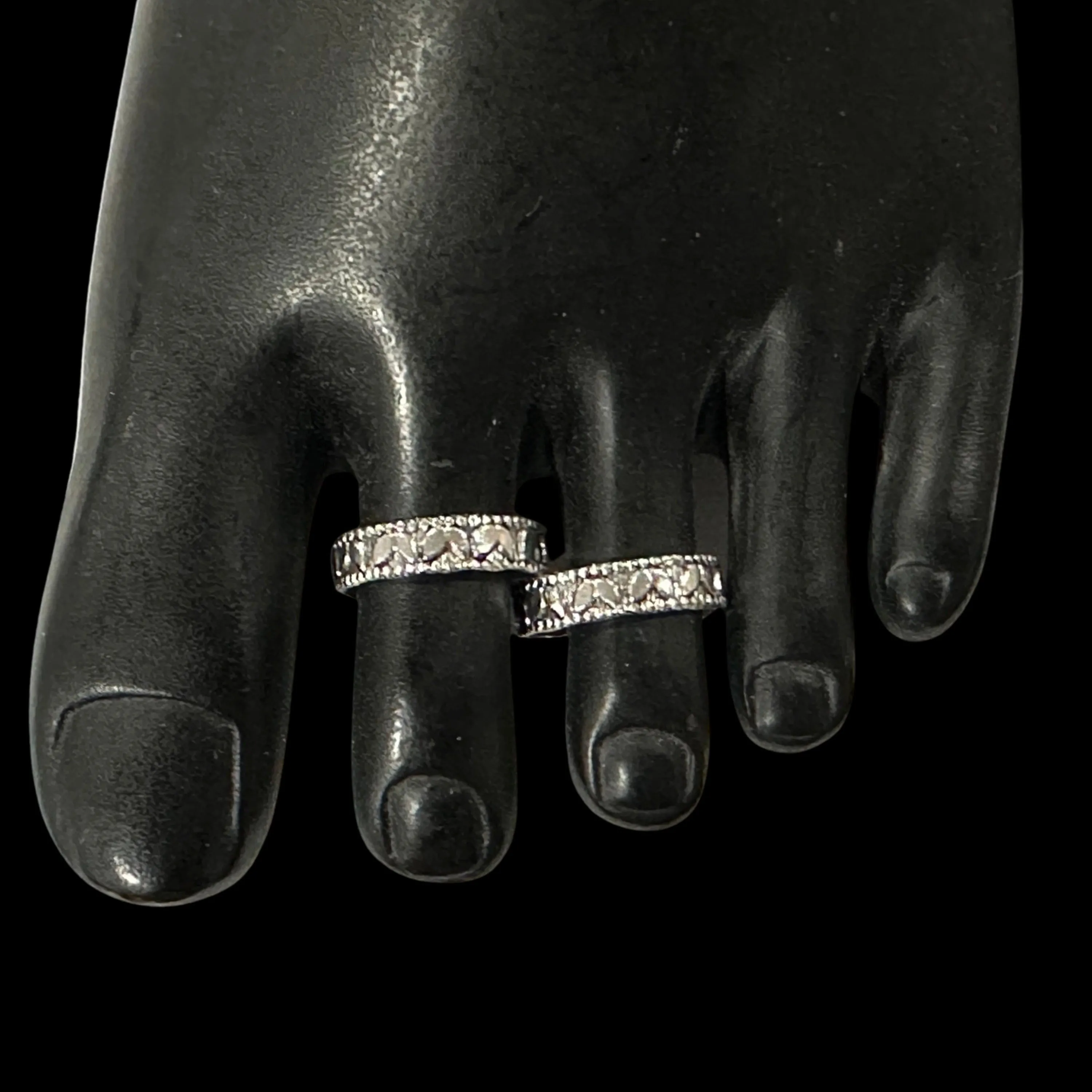 925 Sterling Silver Oxidized Toe-rings - Design #04