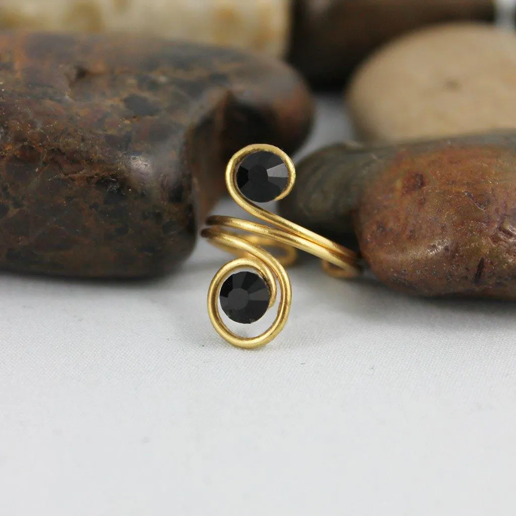 Adjustable Gold Spiral Knuckle Ring
