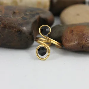 Adjustable Gold Spiral Knuckle Ring