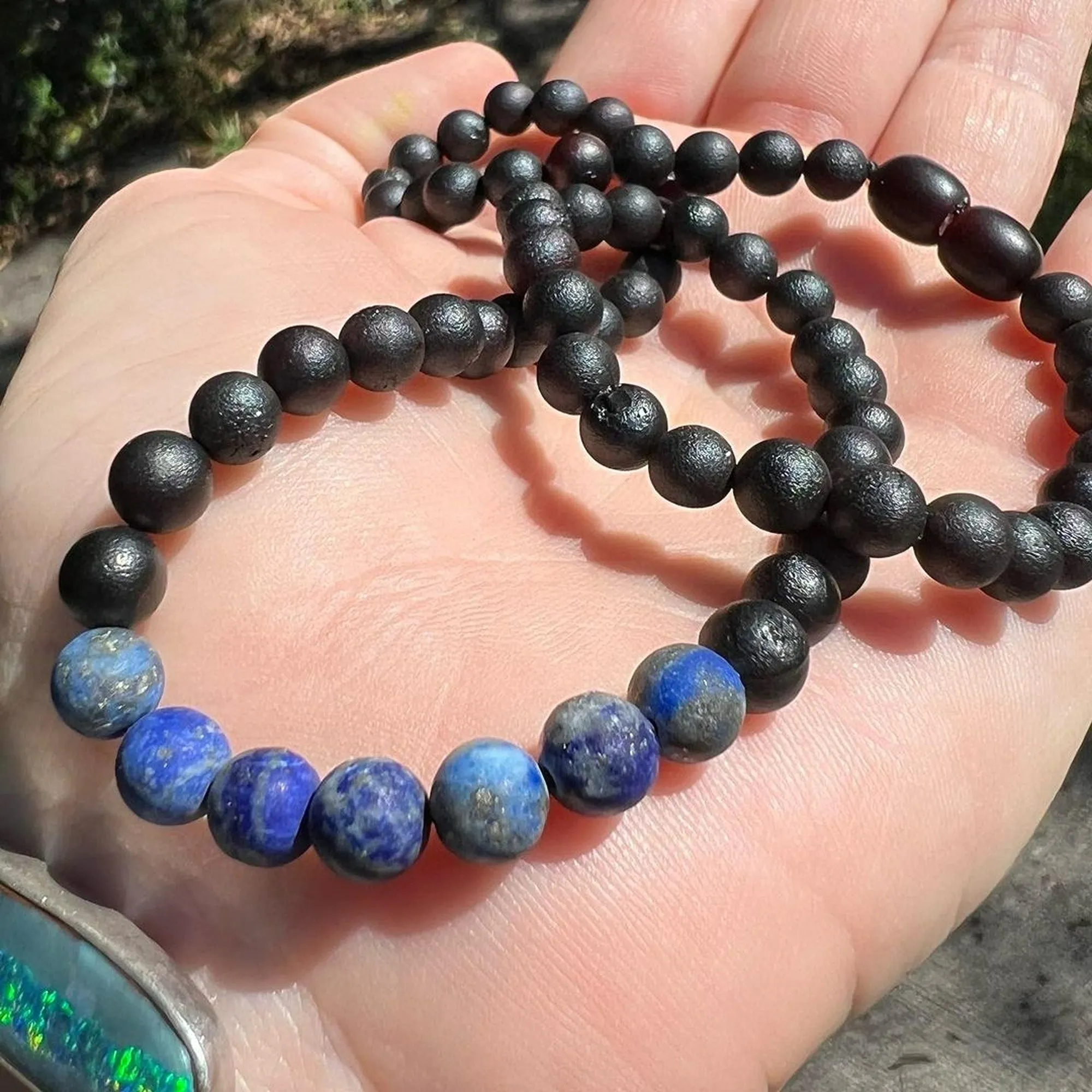 Adults | Lapis Lazuli   Raw Cherry Amber Necklace