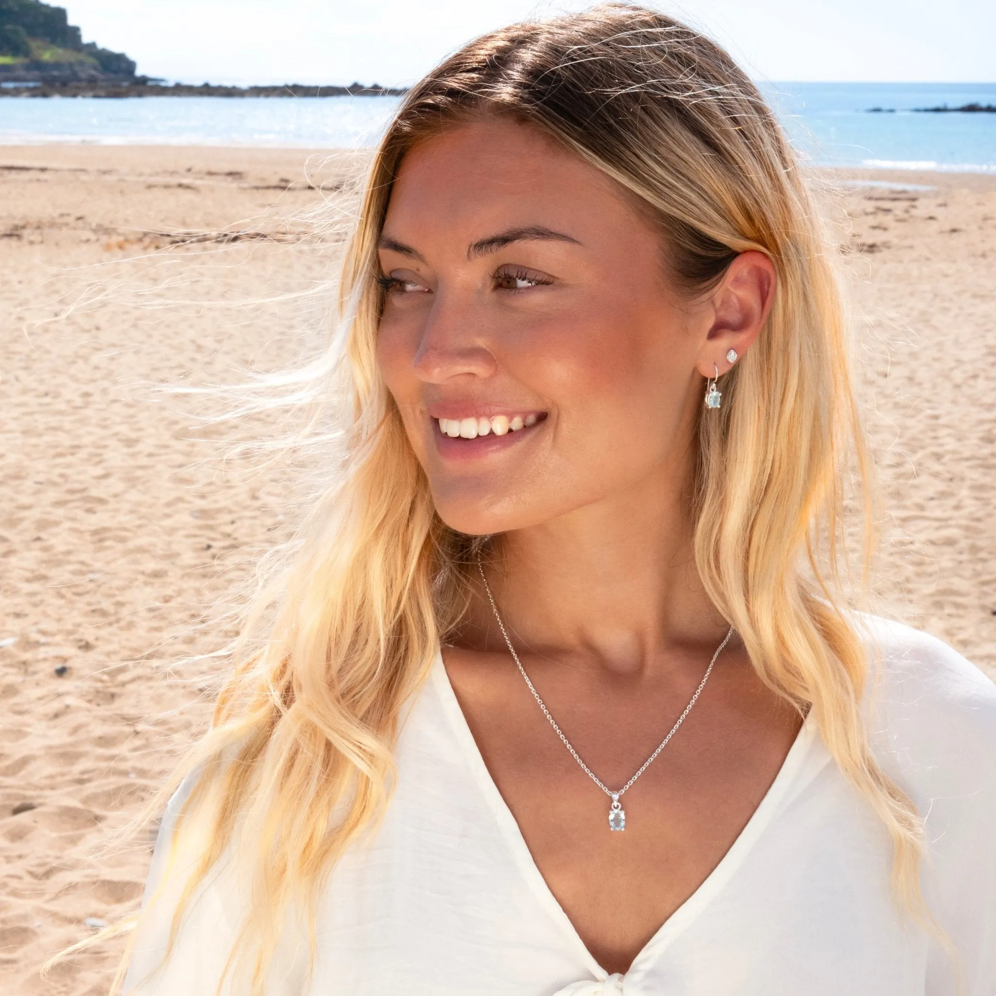 Aquamarine cove earrings