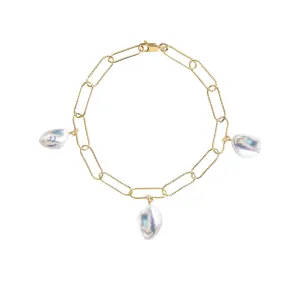 AURELIA KESHI PEARL CHAIN BRACELET