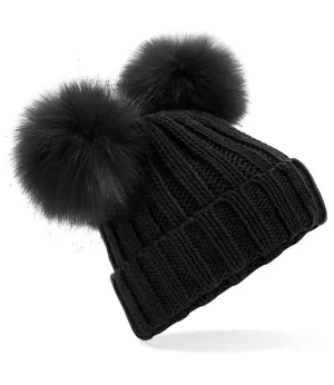Beechfield Infant Faux Fur Double Pom Pom Beanie