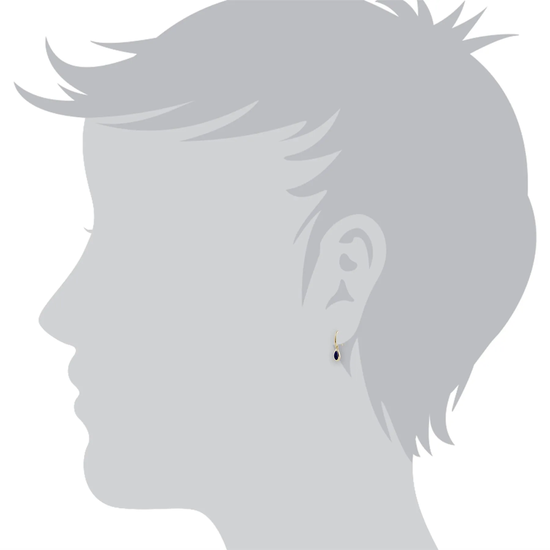 Boucles d'Oreilles Pendantes Classique Or Jaune 375 Lapis Lazuli