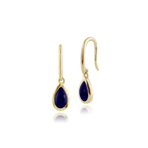 Boucles d'Oreilles Pendantes Classique Or Jaune 375 Lapis Lazuli