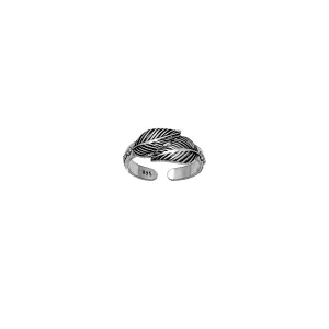 Bypass Leaf Toe Ring (Silver)