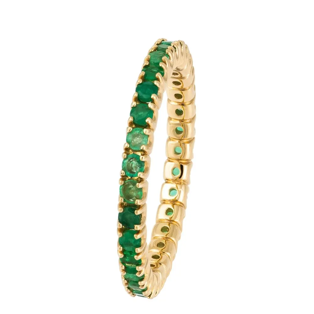 Emerald Eternity Band Ring in US Size 6.5
