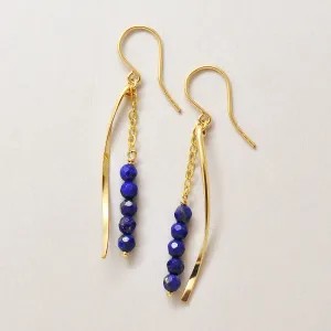 Gold Filled Lapis Lazuli Dangle Earrings