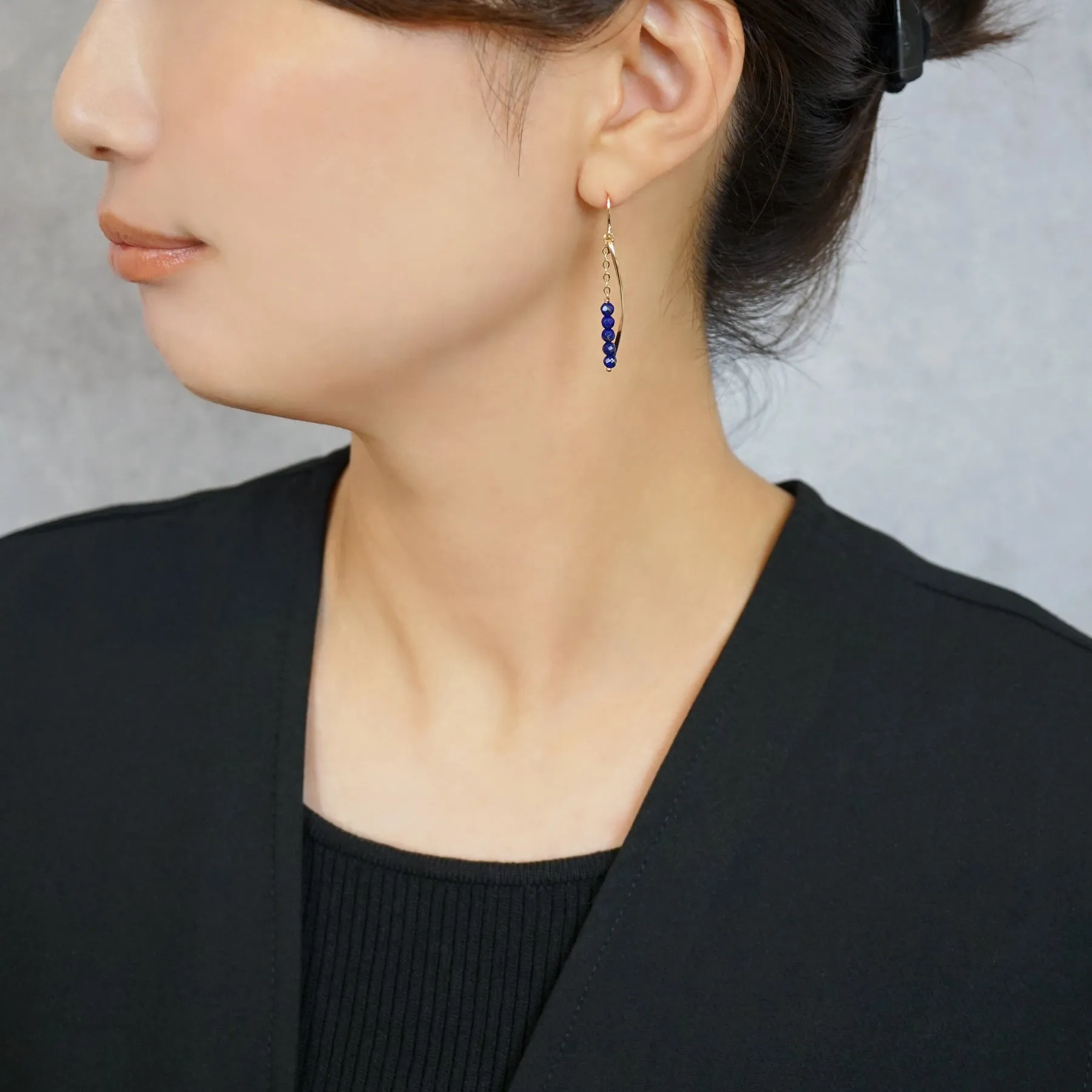 Gold Filled Lapis Lazuli Dangle Earrings
