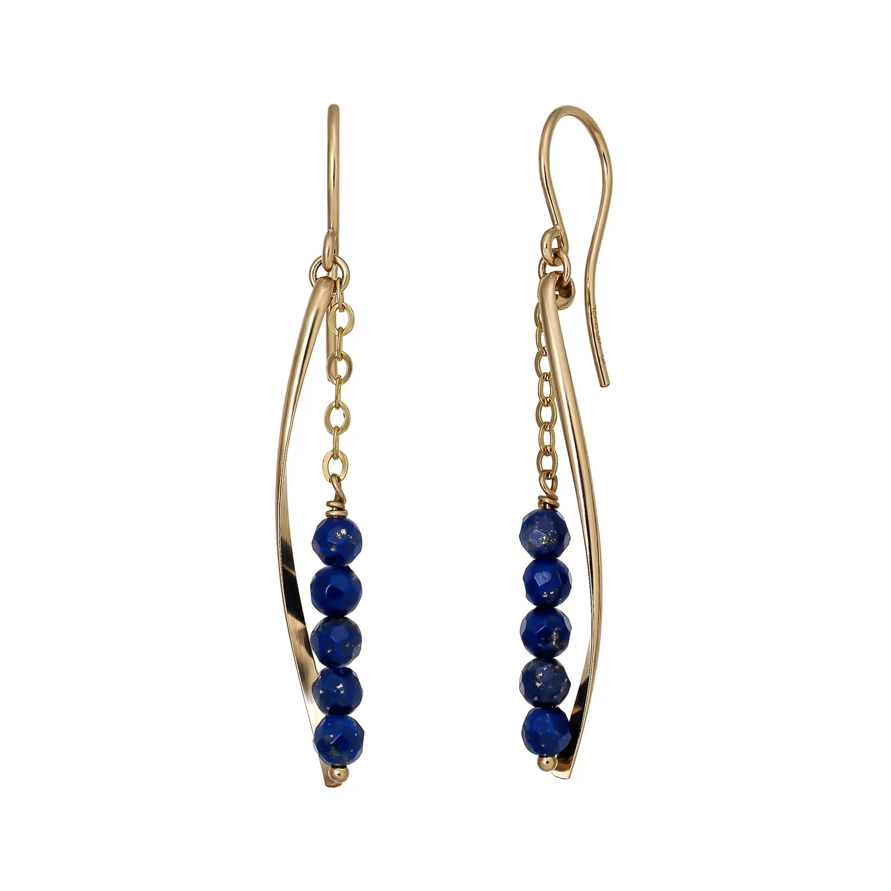 Gold Filled Lapis Lazuli Dangle Earrings