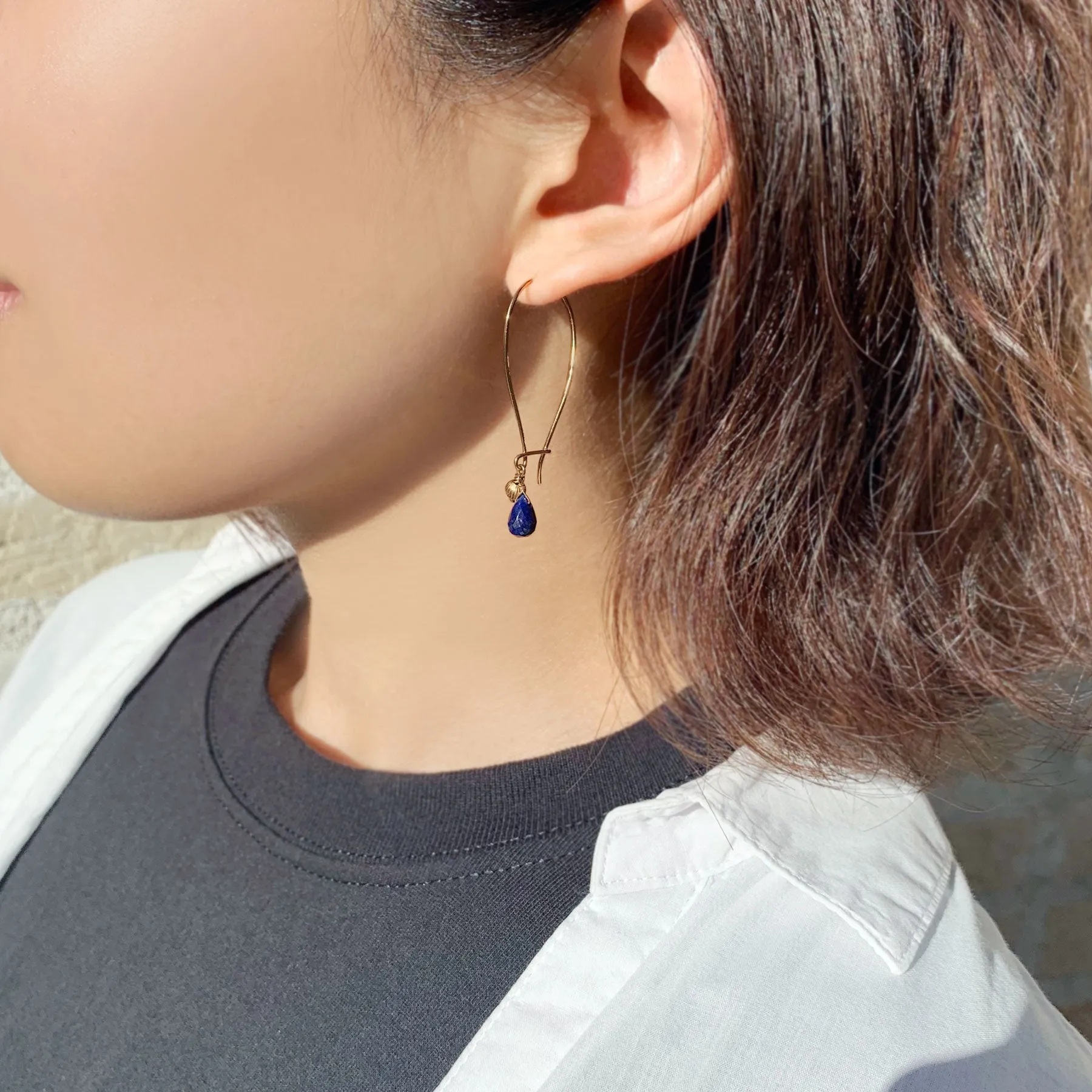 Gold Filled Wavy Hoop Earrings