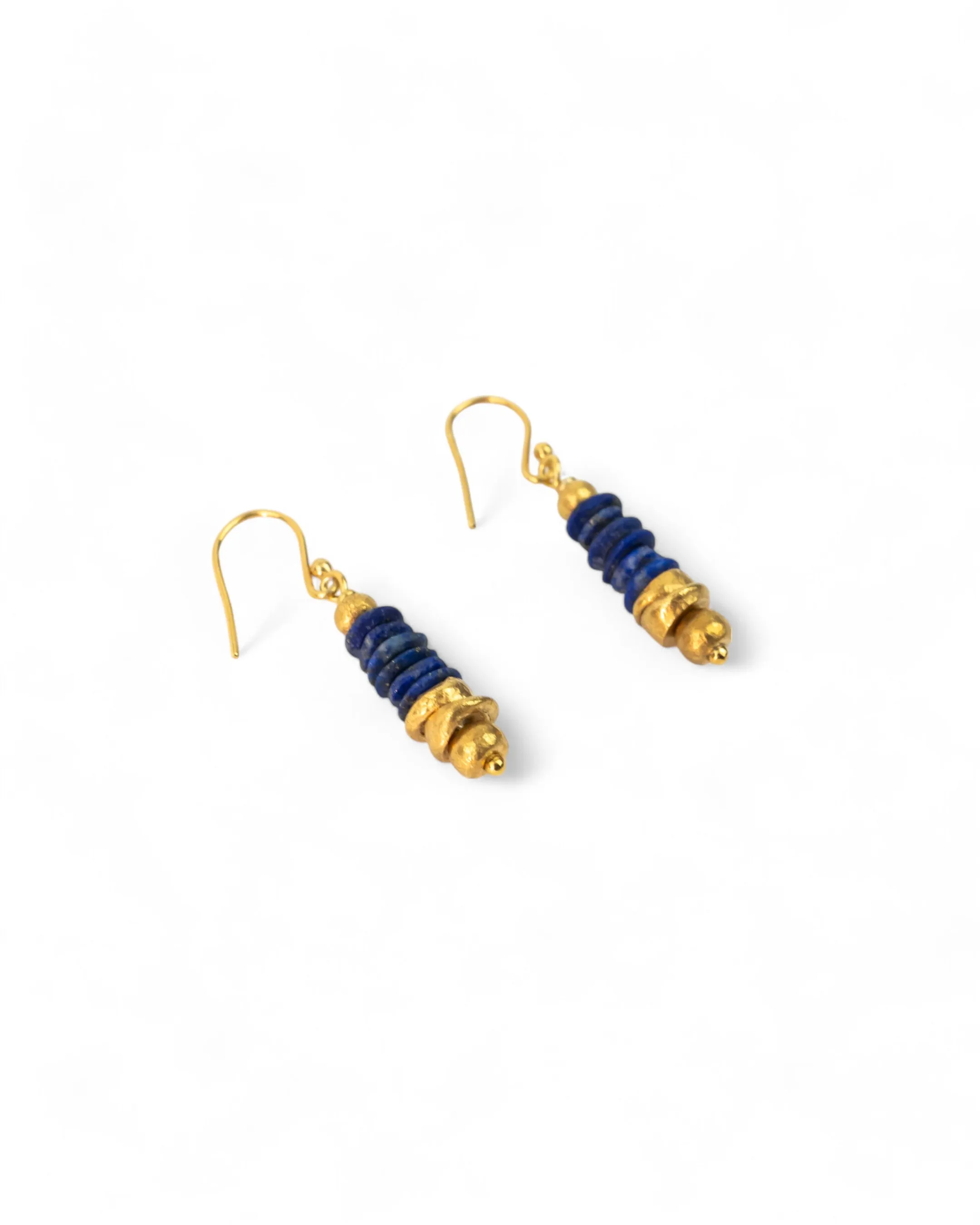 Lapis Lazuli Disc Earrings