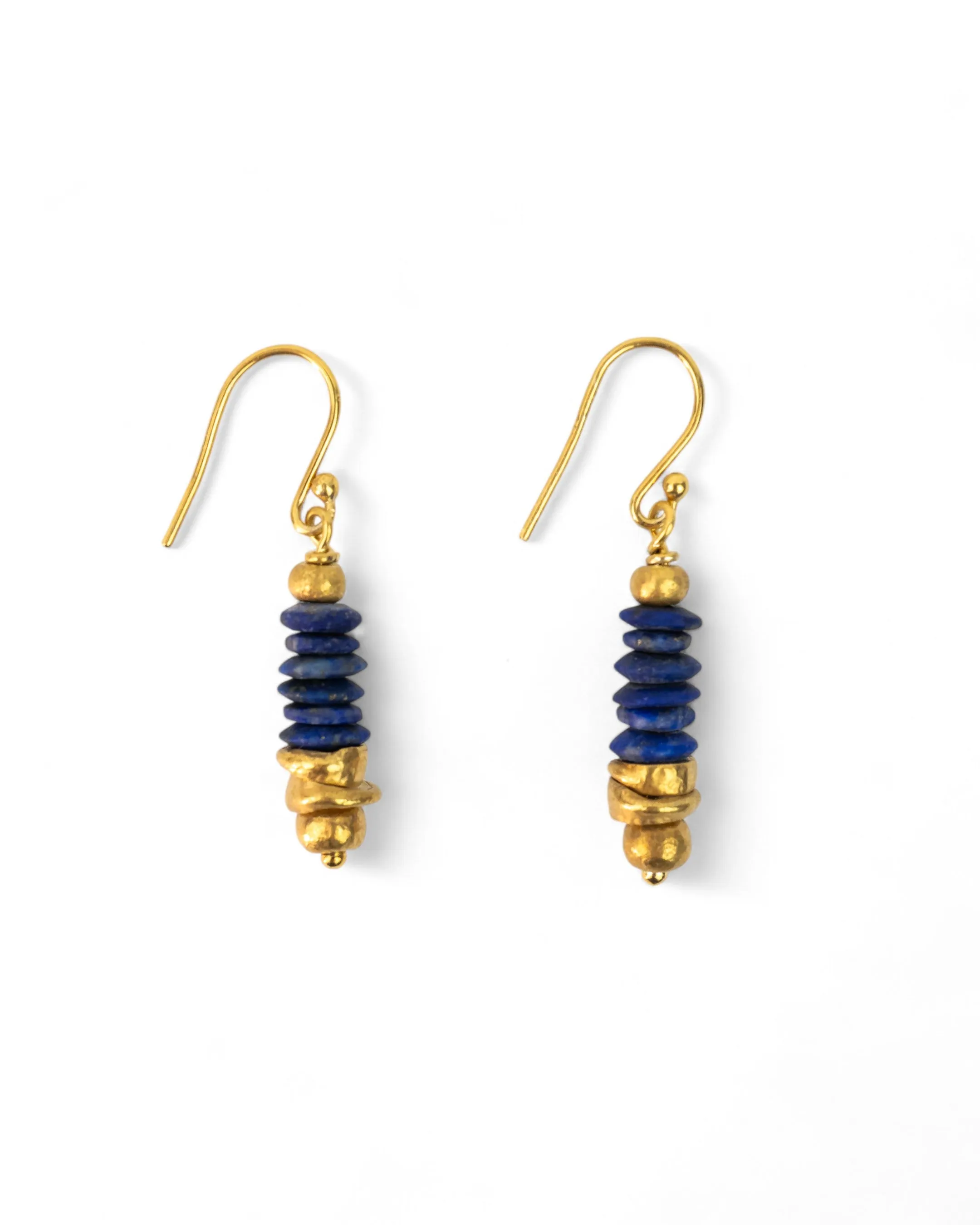 Lapis Lazuli Disc Earrings